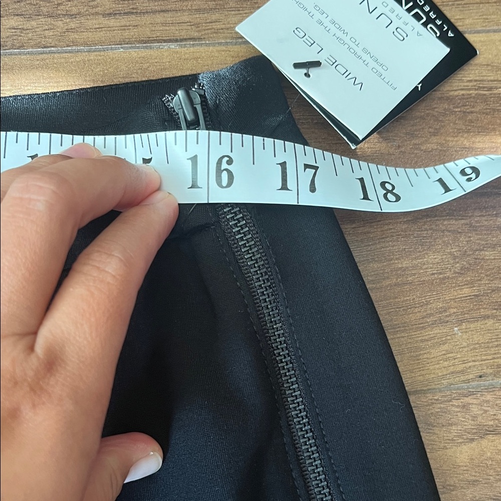 NEW ALFRED SUNG Elegant Black Trousers Wide Leg - Picture 7 of 8